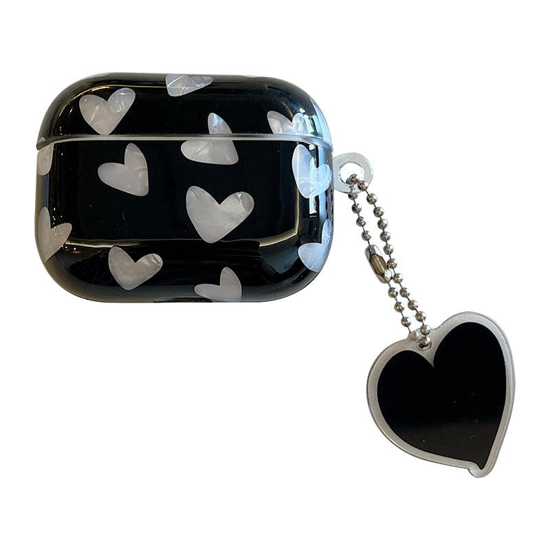 For Apple AirPods Pro Heart Pattern Shell Texture TPU Cover Anti-drop Earphone Case with Pendant For Apple AirPods Pro Heart Pattern Shell Texture TPU Cover Anti-drop Earphone Case with Pendant